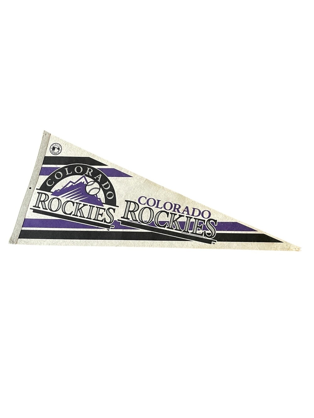 Vintage 90s MLB Colorado Rockies Pennant Flag Authentic Sports